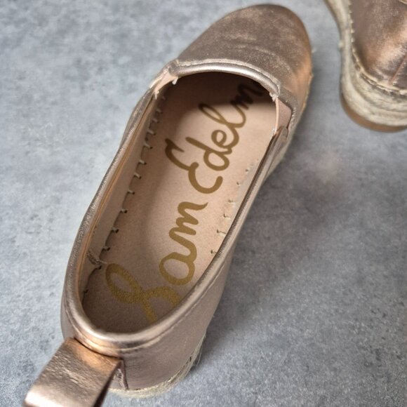 Sam Edelman Rose Gold Slip On Platform Espadrille Size 7 - Picture 7 of 10
